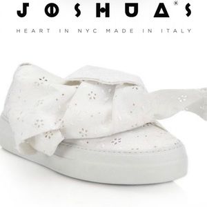 Joshua Sanders Bow Slip-On White Sneakers EUC